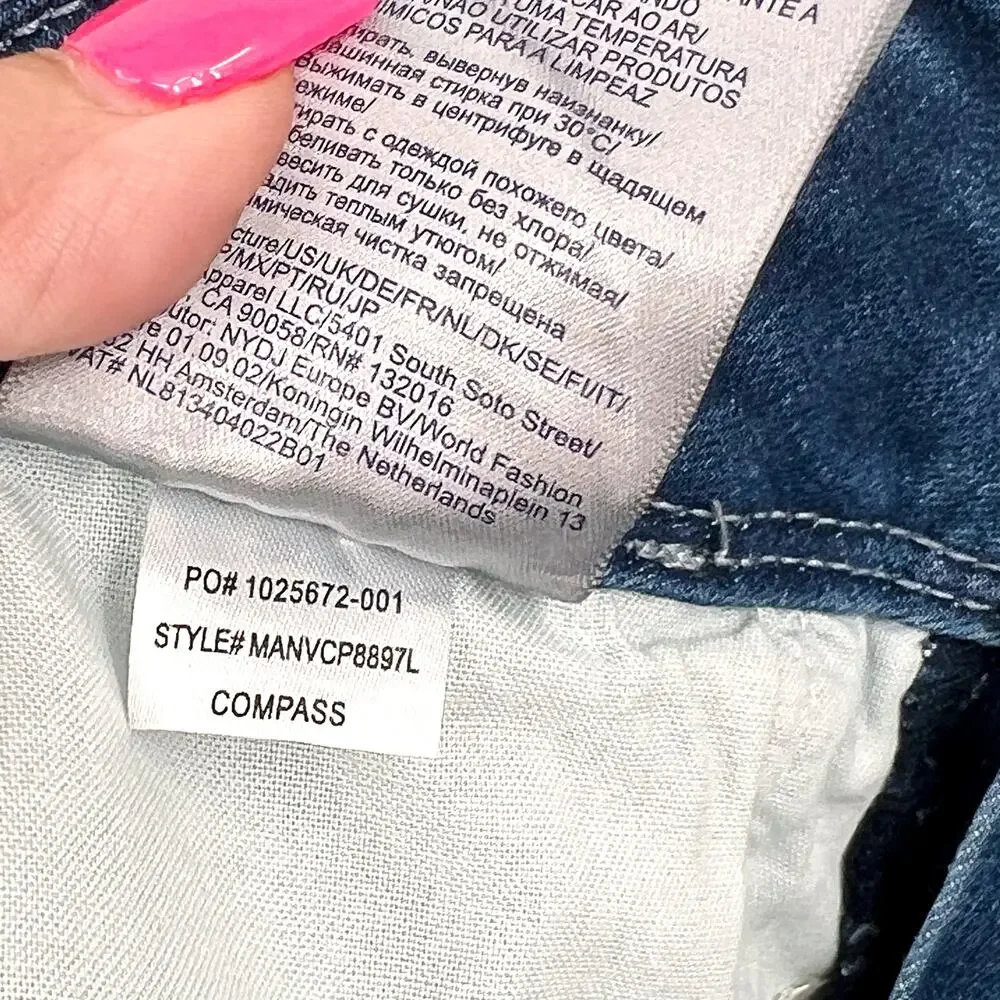 NYDJ Womens Cool Embrace Major Wide Leg Capri Jeans Size 8L Compass Blue NWT_14